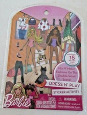 Barbie Dress N Play Sticker Activity Over 18 Reusable Puffy Stickers  Scene