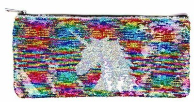Paperchase Einhorn Pailletten großes Federmäppchen / Kosmetiktasche / Schminketui UVP 10£