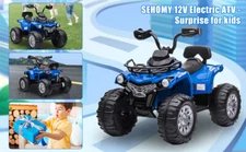 12V Kids Ride On ATV Electric  4-Wheeler Quad 2 Speeds w/Mp3 & Headlights Blue