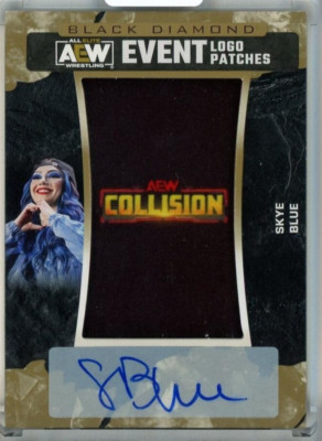2024 Upper Deck Black Diamond AEW Skye Blue Autographed Logo Patches Collisi