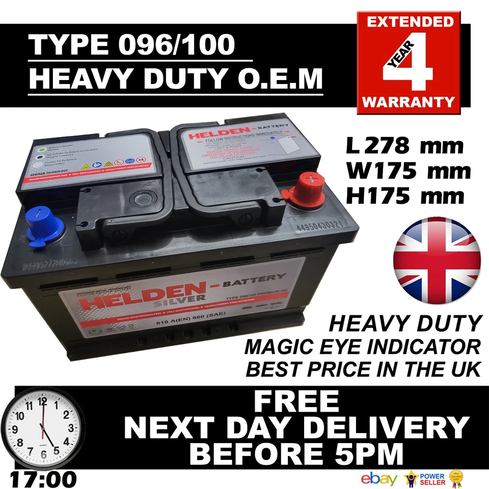DIESEL CAR BATTERY 096 100 12V 660CCA BRAND NEW HEAVY DUTY SEALED NEXT DAY*