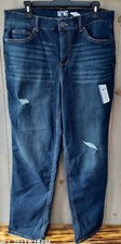 Terra  Sky Womens Distressed Straight Blue Denim 5 Pocket Jeans Size 16W New