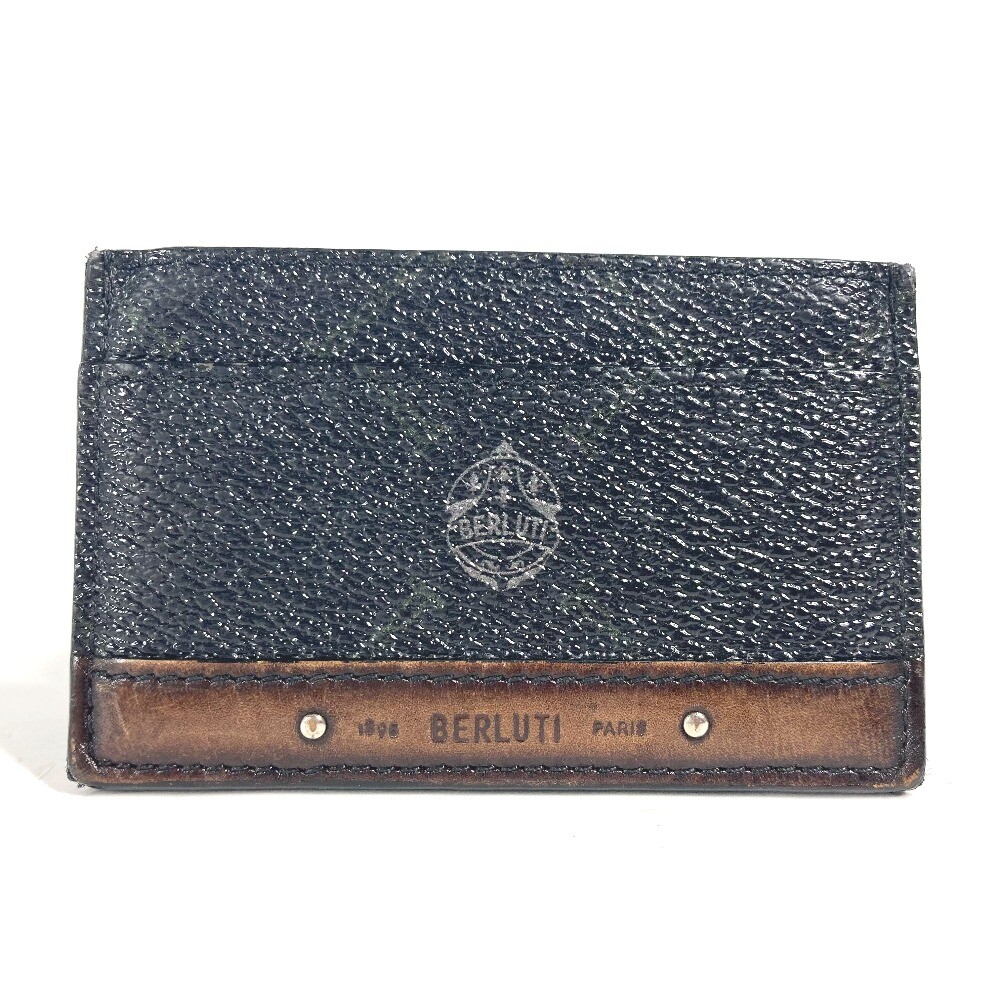 Berluti ケース Made in Italy Berluti logo Business Card Holder Pass Case Card Case Leather/PVC