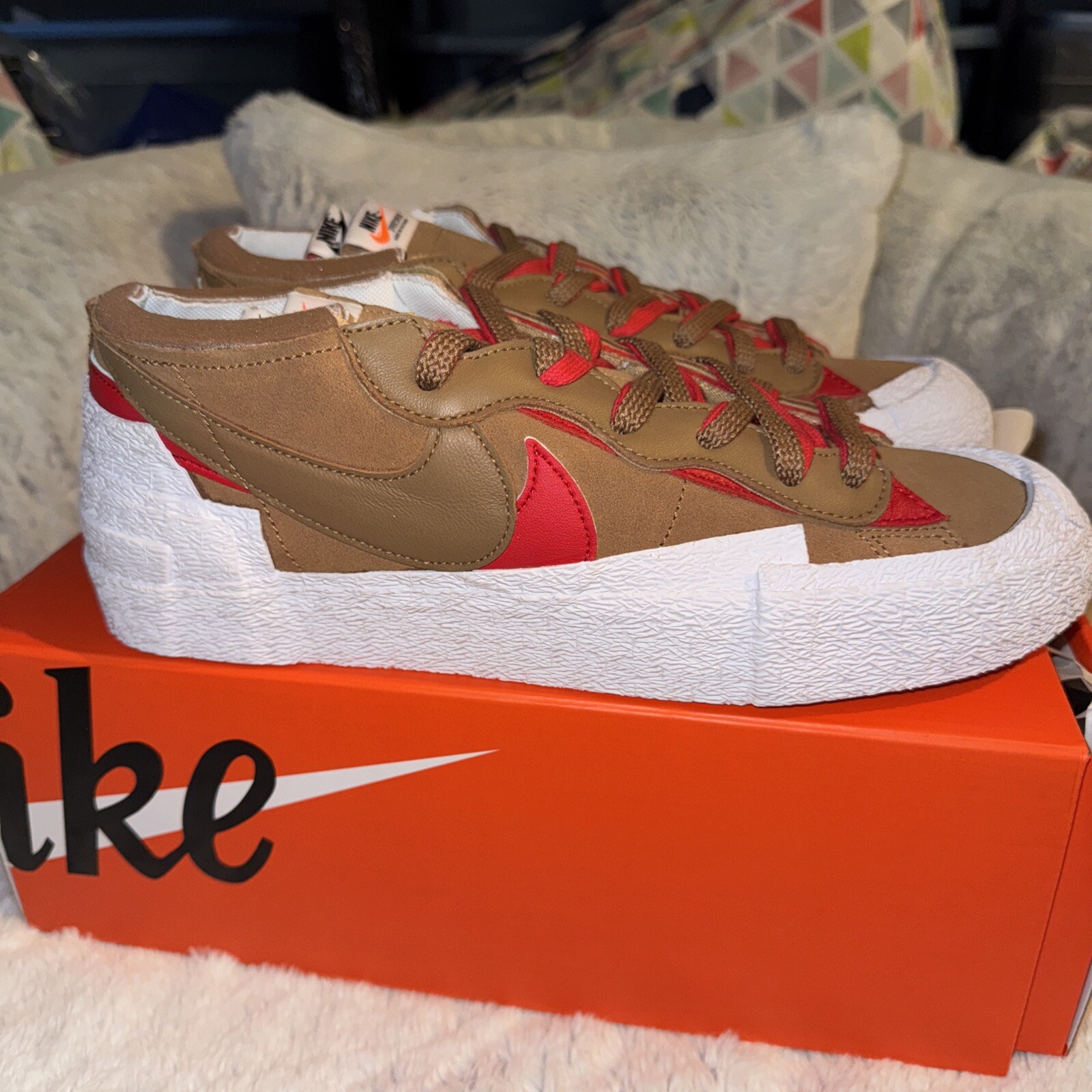 SACAI X NIKE Nike Blazer Low x Sacai Uomo Taglia 11 Donna Taglia 12 5 British Tan DD1877 200