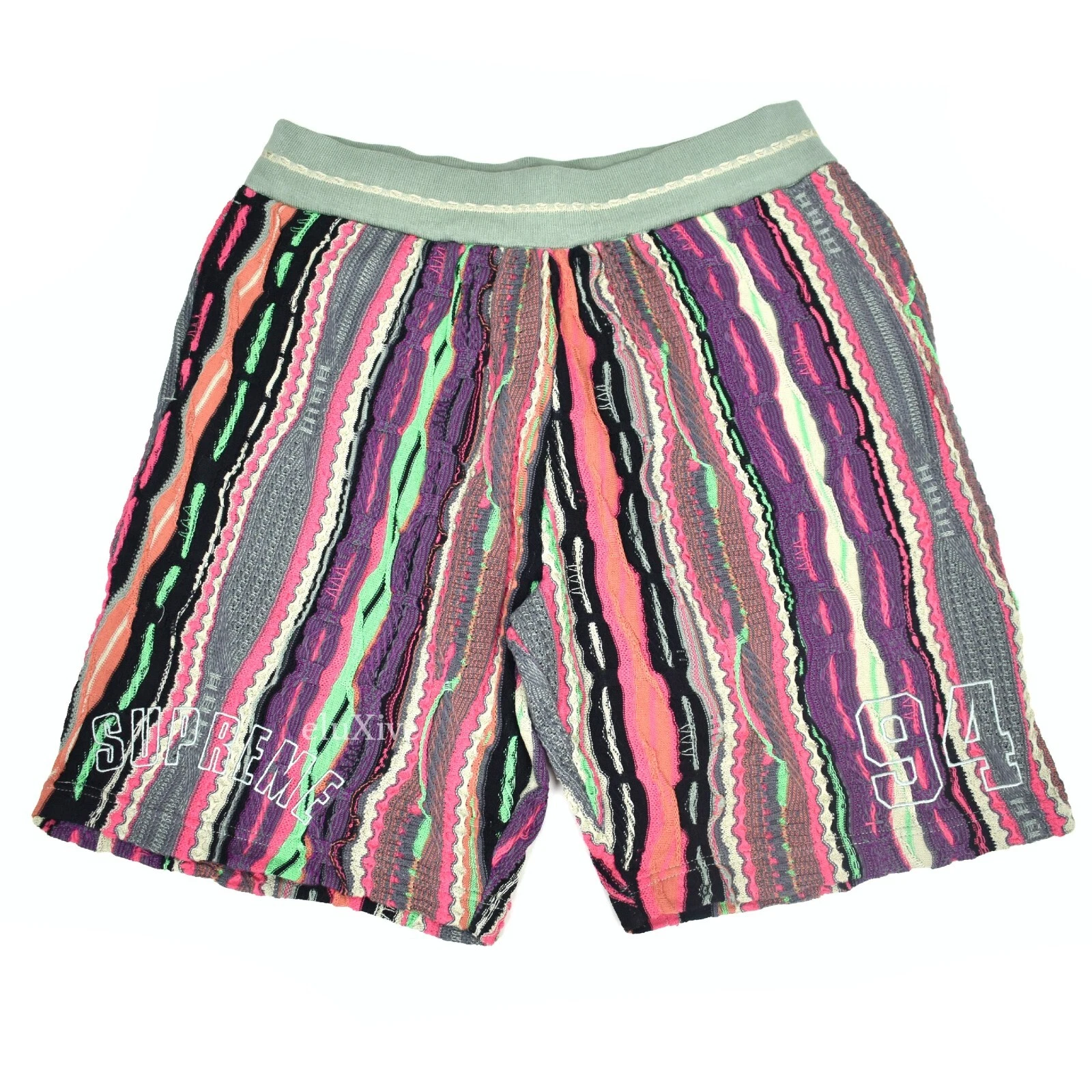 Short de basket ball en tricot multicolore Supreme x Coogi neuf avec étiquettes pour hommes S SS23 DS AUTHENTIQUE
