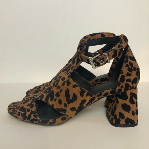 leopard block heels closed toe