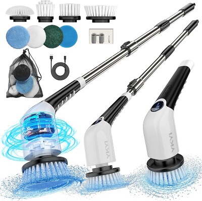 Electric Spin Scrubber,Cordless Cleaning Brush,Shower Cleaning Brush Long Handle