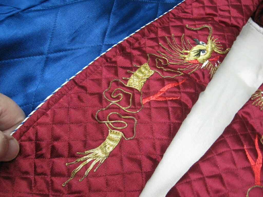 Vintage Japanese Silk Smoking Jacket 1940's 1950's