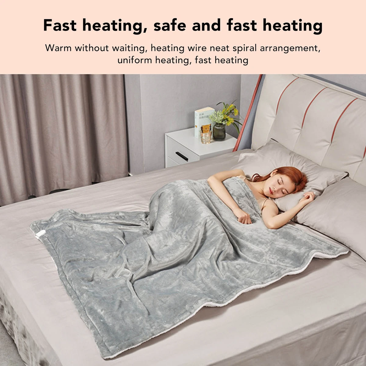 EU Plug 220V)Household Electric Blanket Safe Electric Heated Throw Flannel  | eBay