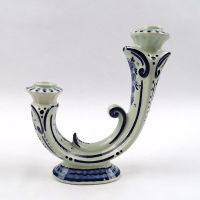 Kerzenleuchter Blauw Delft Koninklijke Goedewaagen handbemalt vintage H 20 cm