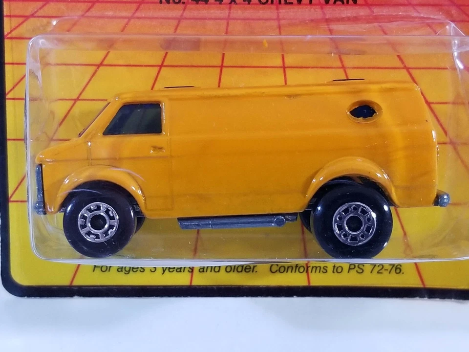 Matchbox 4x4 Chevy Van / Raro Naranja Liso + Error: Coleccionista Incorrecto # en Tarjeta Foto 2 de 4