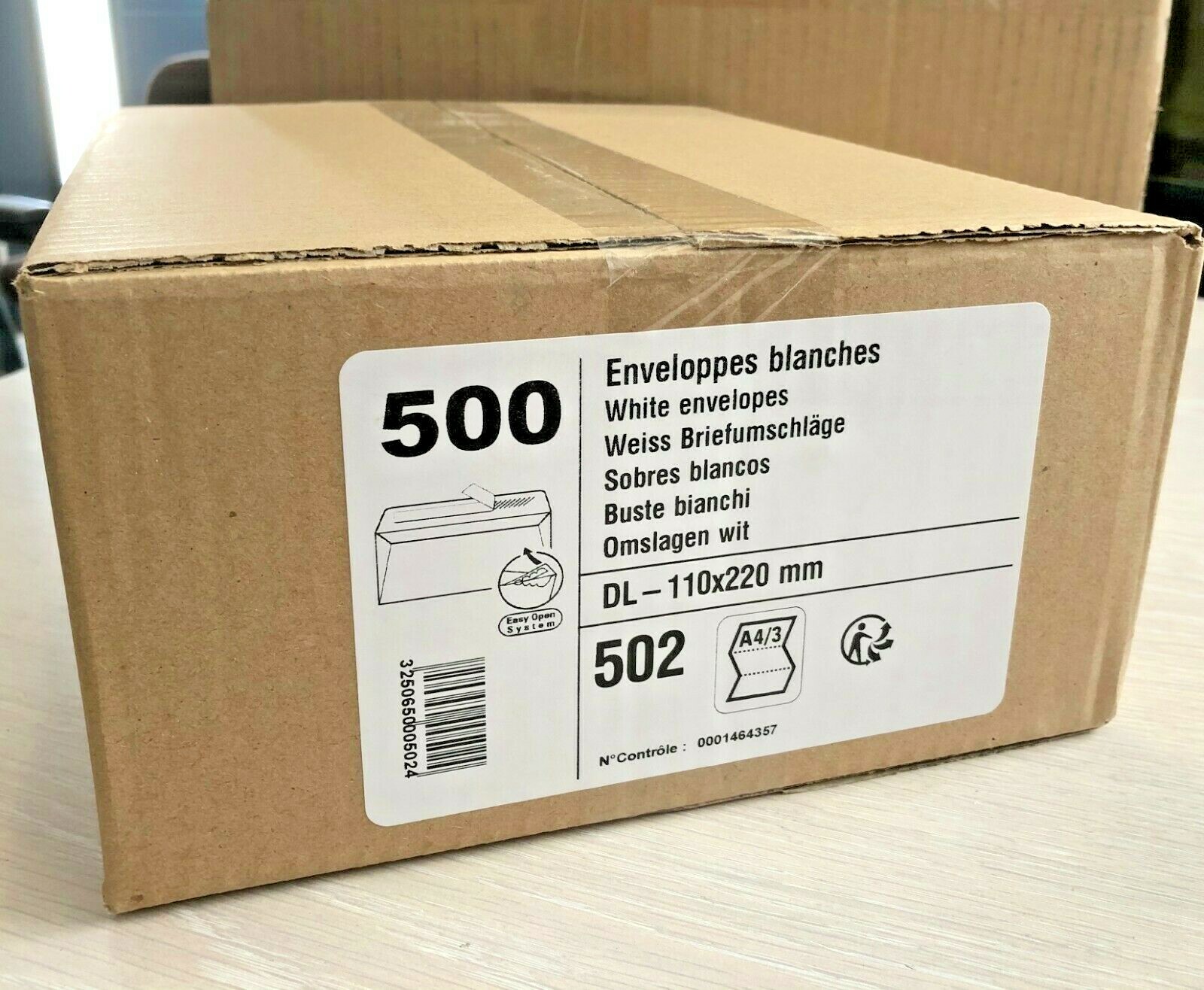 500 Enveloppes DL 110x220 mm blanches sans fenêtre pour ranger et envoyer vos petits objets