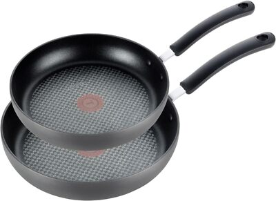 T-fal Ultimate Hard Anodized Nonstick Fry Pan Set 2 Piece, 10, 12 Inch, Oven Bro
