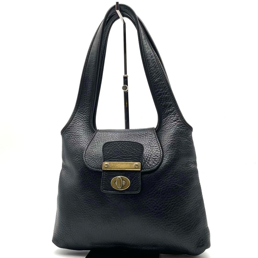 Miu Miu tote bag leather turnlock 90s vintage black size Miu Miu tote bag leather turnlock 90s vintage black size