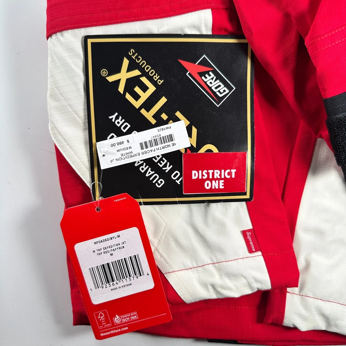 Supreme The North Face TNF Gore-Tex Expedition Jacket White Multi - Size M FW18