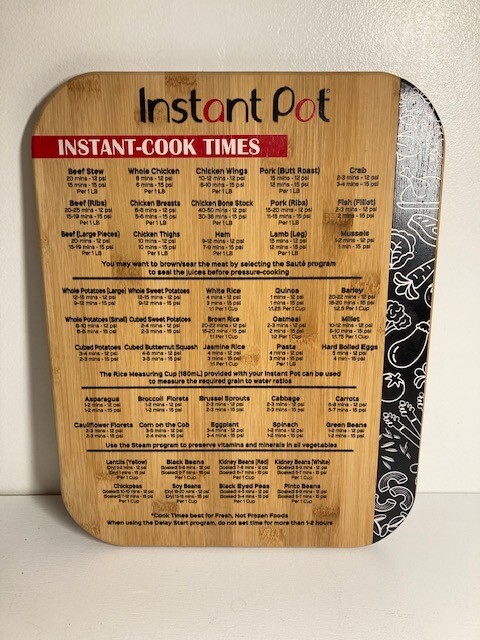 Instant Pot Official Cutting Board w/ Cook Times, 11x14-inches, Bamboo, EUC-image
