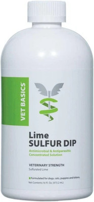 Vet Basics Lime Sulfur Dip- Concentrated Solution- for Dogs, Cats & Horses- 16Oz