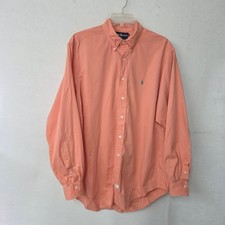 Ralph Lauren Mens XL Orange Button Down Shirt Long Sleeve Classic Fit Polo Pony