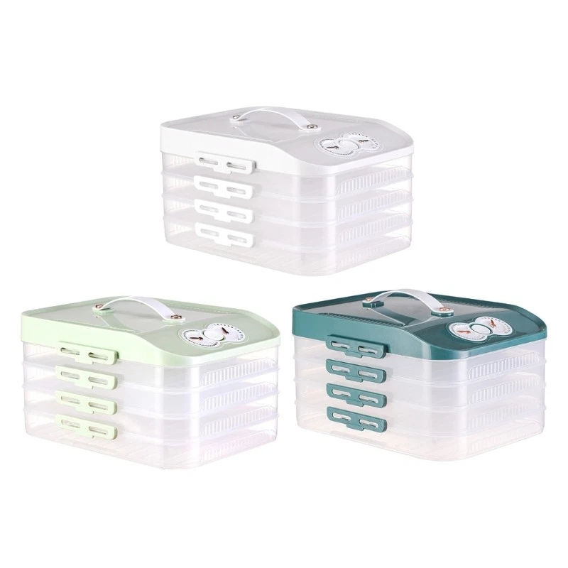Stackable Freezer Organizers with Timer For Dumpling And Other Goods