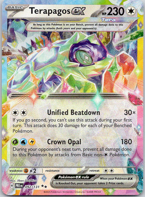 Terapagos ex - Prismatic Evolutions 92/131 Double Rare (NM) Holo Colorless