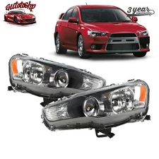 Pair Halogen Headlights For 2008-17 Mitsubishi Lancer EVO X LH & RH