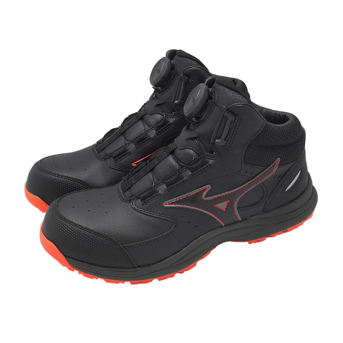 Mizuno Prime Fit LS III 3 71M BOA Wide Black Red Men Work Shoes
