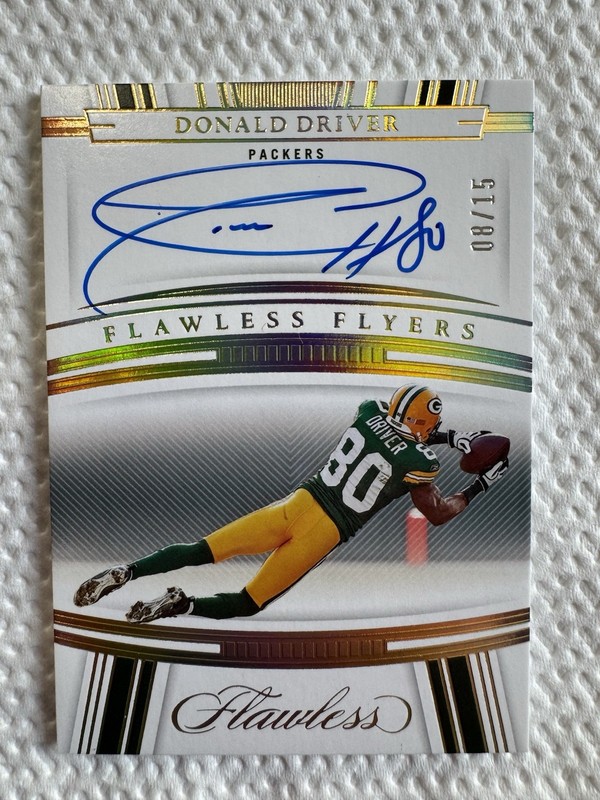 Donald Driver 2022 Panini Flawless Flyers Auto /15 Packers