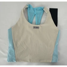 Five The Label Crop Tank Top Racerback Blue Womens Size Small New Activewear