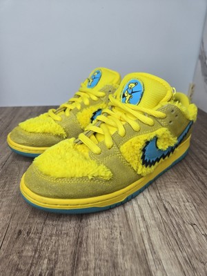  Nike SB Dunk Low x Grateful Dead Mens Yellow Furry Sneaker CJ5378-700 Size 8.5