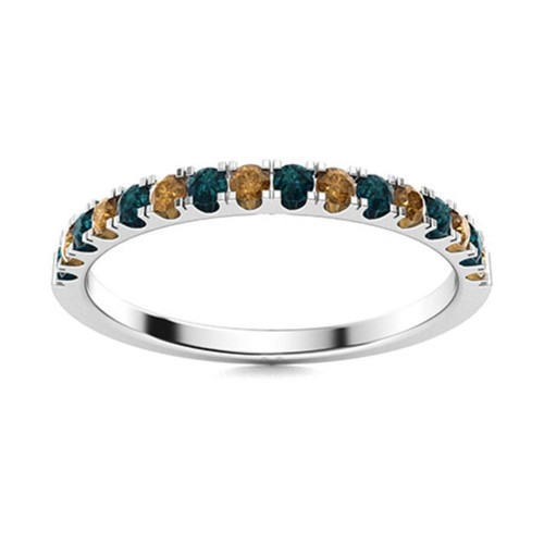 Smoky Quartz & Black Spinel Round Half Eternity Women Ring 925 Sterling Silver