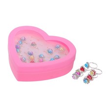 Girls Imitation Pearl Kids Play Rings Box Pretend Holiday