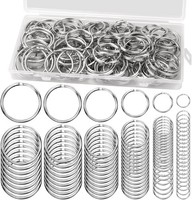 120 StüCk SchlüSselringe Mehrere GrößEn SchlüSselring Edelstahl（12 Mm,15 Mm,20
