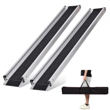 8 ft 660 lbs Folding Wheelchair Ramp Aluminum Mobility Ramp Portable