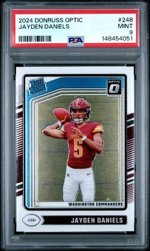 2024 PANINI DONRUSS OPTIC #248 JAYDEN DANIELS ROOKIE RC PSA 9