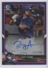 2018 Bowman Chrome Prospect Purple Refractor /250 Riley Adams Auto 12i0