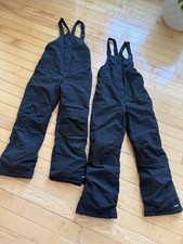 2 Lands End Snow Bibs Squall Waterproof Iron Knee Black 14 Excellent Condition