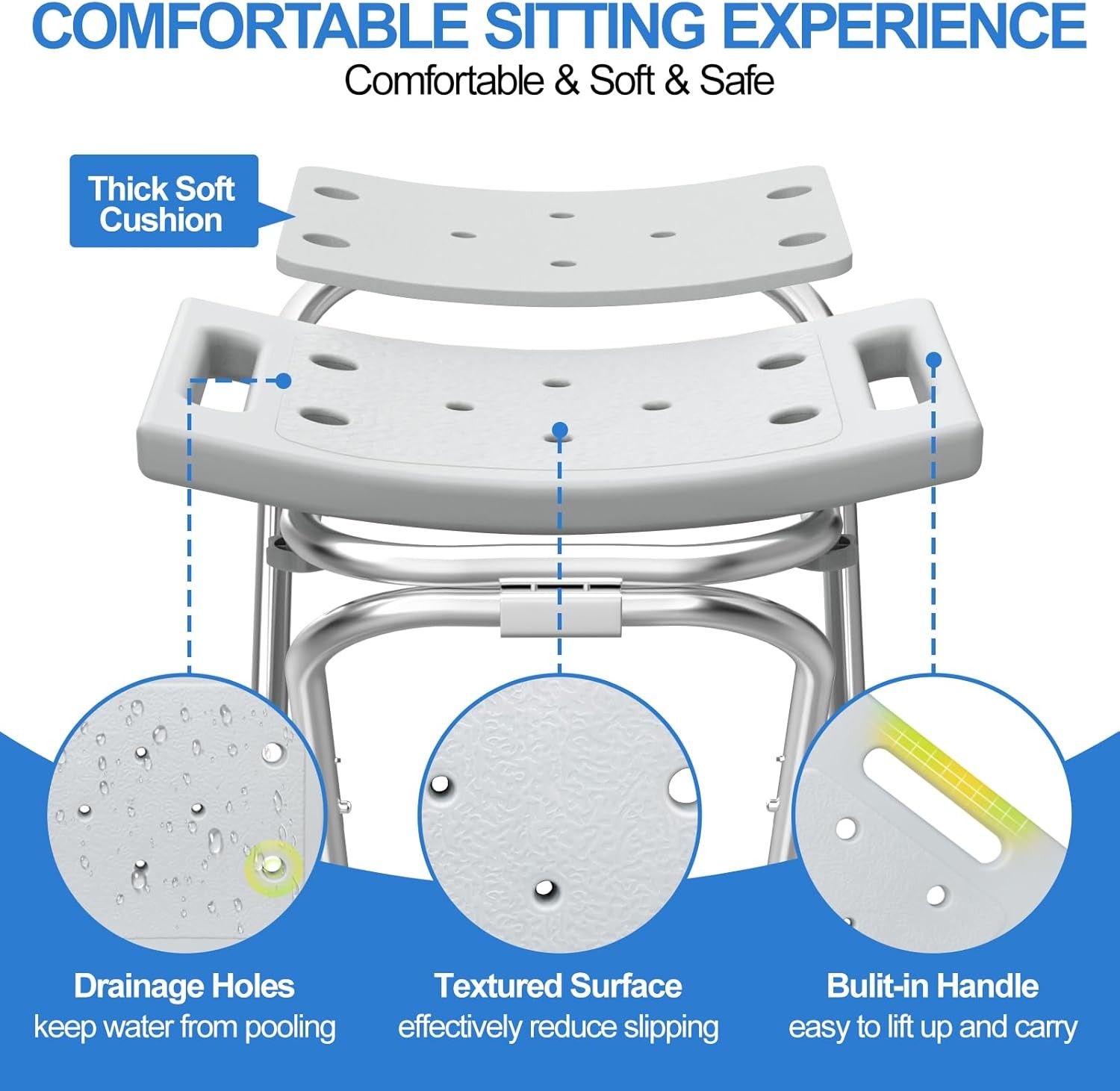 Folding Shower Chair Seat Stainles Steel Small Shower Chair Replace Inside New