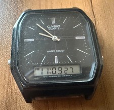 Vintage Casio AQ-48W Ana-Digi Quartz Watch 3081 Running Broken Lug Parts