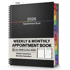 Dunwell Daily Planner 2026, 8.5x11 Appointment Book, 15-Min Hourly Schedule, ...