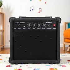 20W Electric Guitar Amplifier - 3-Band EQ Carry Handle Practice Amp Black