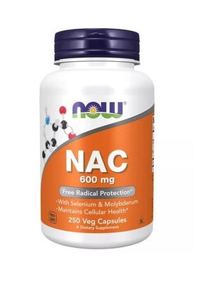 Now Foods NAC 600 mg, 250 pflanzliche Kapseln, N-A-C N-ACETYLCYSTEIN USA Herkunft