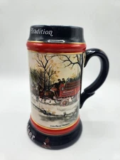 1990 Budweiser Clydesdales Holiday Stein American Tradition Anheuser Busch