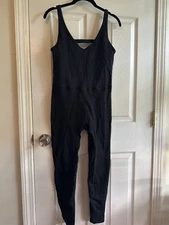 Joy Lab Black Women's Body Suit / Jump Suit Size L * Textured * Strappy *