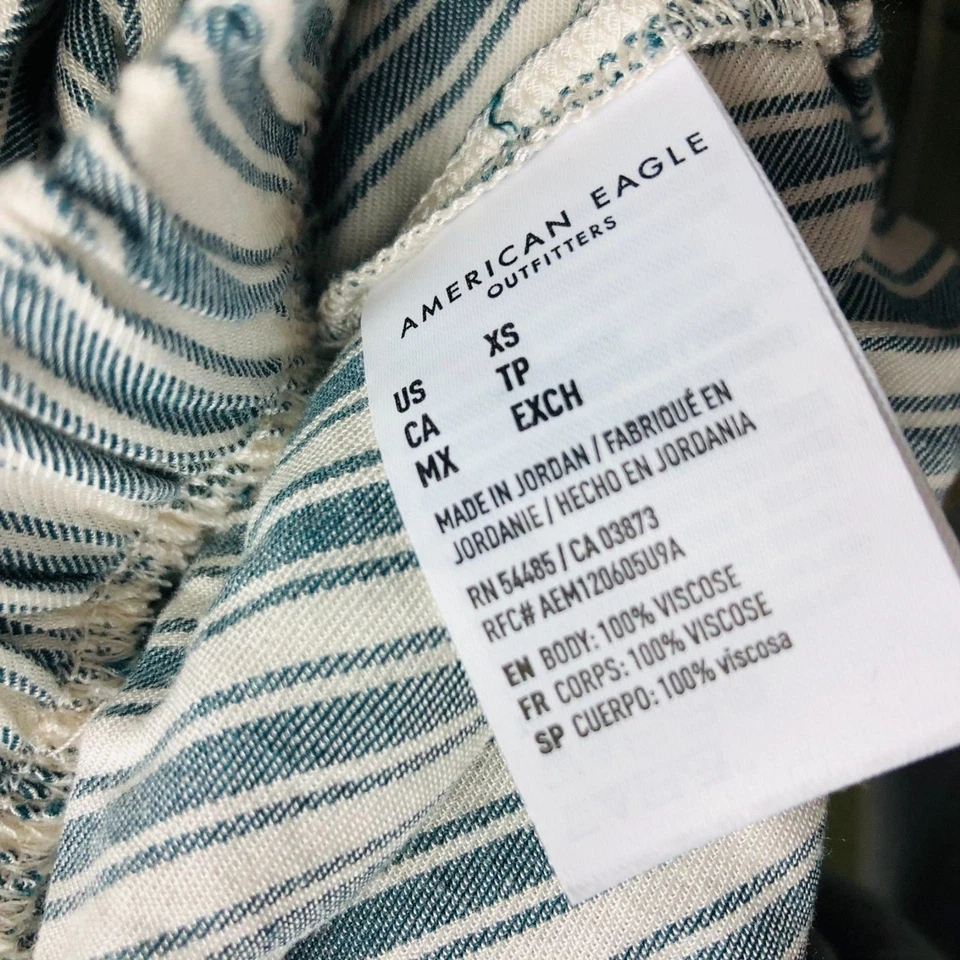 American Eagle Women's Striped Ruffle Runner Short Elastic Waist Casual Size XS - Image 4 of 4