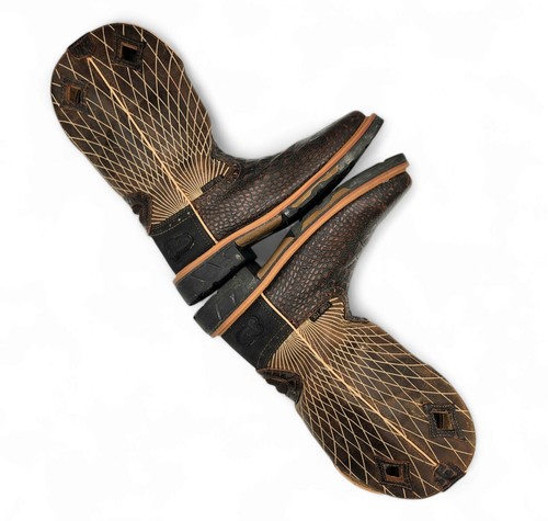 Justin Mens 8.5 D Derrickman Comp Toe Boot Brown Snake Leather 12 Inch Ortholite - Picture 6 of 17