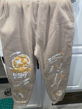 Shein Sweatpants Unisex Men Sz M Smiley Face Graphic Vitality Optimistic Earth