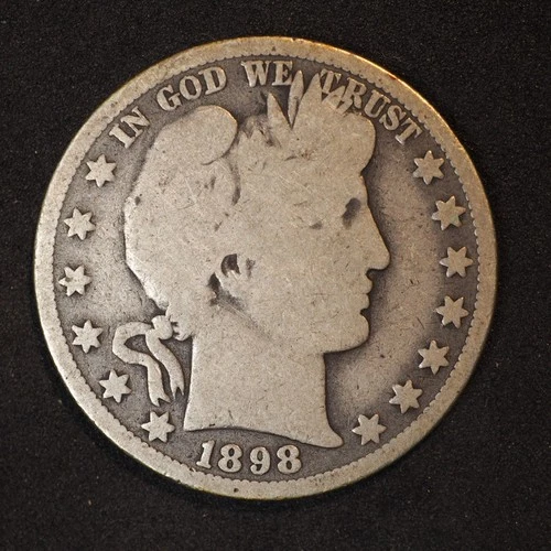 1898 **O** BARBER SILVER HALF DOLLAR ***NICE COIN!***  FREE SHIPPING! C1894