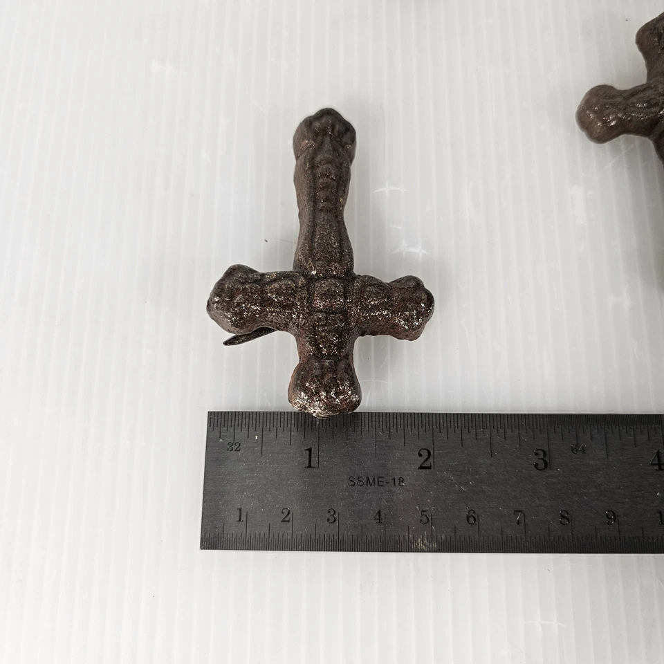 10 cruces rústicas de hierro fundido, 3 pulgadas, decoración rústica occidental manualidades hágalo usted mismo Foto 3 de 4
