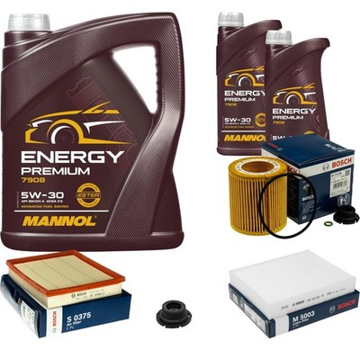 BOSCH Inspektionpaket 7 L MANNOL Energy Premium 5W-30 für BMW 3er Touring 320i
