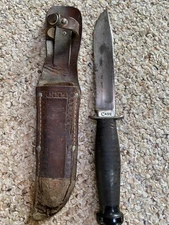 RARE VINTAGE Case WW2 Fighting Survival Knife Blade Kinfolks Sheath